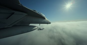 Movie still from “Top Gun: Maverick” (2022), directed by Joseph Kosinski – Extreme Wide shot, Low angle