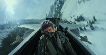 Movie still from “Top Gun: Maverick” (2022), directed by Joseph Kosinski – Medium shot, Low angle