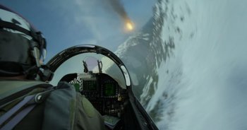 Movie still from “Top Gun: Maverick” (2022), directed by Joseph Kosinski – Wide shot, High angle