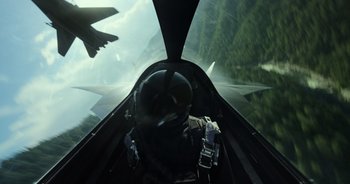 Movie still from “Top Gun: Maverick” (2022), directed by Joseph Kosinski – Wide shot, Low angle