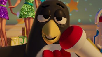 Movie still from “Toy Story 2” (1999), directed by Lee Unkrich – A character's face in a cartoon; Close Up shot, Low angle