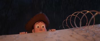 Movie still from “Toy Story 4” (2019), directed by Josh Cooley – A character's face in toy story 4; Medium shot, Low angle