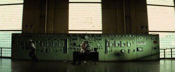 Movie still from “Transformers” (2007), directed by Michael Bay – Wide shot, Low angle