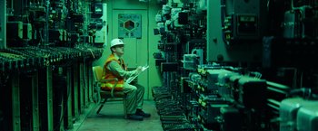 Movie still from “Transformers” (2007), directed by Michael Bay – Wide shot, High angle