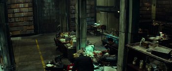 Movie still from “Transformers” (2007), directed by Michael Bay – Wide shot, High angle