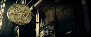 Movie still from “Transformers” (2007), directed by Michael Bay – Wide shot, Low angle