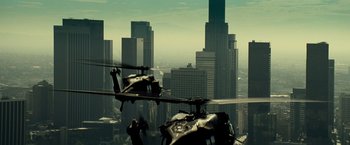 Movie still from “Transformers” (2007), directed by Michael Bay – Extreme Wide shot, Low angle