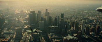 Movie still from “Transformers” (2007), directed by Michael Bay – Extreme Wide shot, High angle