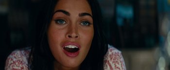 Movie still from “Transformers: Revenge of the Fallen” (2009), directed by Michael Bay – A woman's open mouth; Close Up shot, Overhead angle
