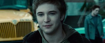 Movie still from “Twilight” (2008), directed by Catherine Hardwicke – A person wearing a jacket; Close Up shot, Over the shoulder angle