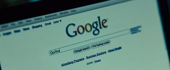 Movie still from “Twilight” (2008), directed by Catherine Hardwicke – A computer screen showing the google homepage; Extreme Close Up shot, High angle