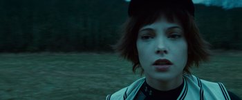 Movie still from “Twilight” (2008), directed by Catherine Hardwicke – A person with short black hair; Close Up shot, Low angle