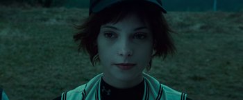 Movie still from “Twilight” (2008), directed by Catherine Hardwicke – A person wearing a hat; Close Up shot, Over the shoulder angle