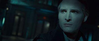 Movie still from “Twilight” (2008), directed by Catherine Hardwicke – A person wearing a suit and tie; Close Up shot, High angle