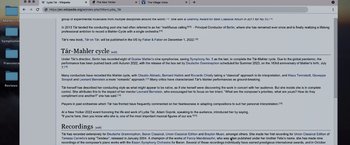 Movie still from “Tár” (2022), directed by Todd Field – An image of an article in a computer screen; Extreme Close Up shot, High angle