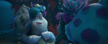 Movie still from “Under the Boardwalk” (2023), directed by David Soren – A character from the movie inside out; Medium shot, Over the shoulder angle