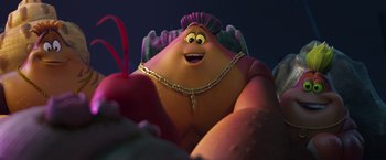 Movie still from “Under the Boardwalk” (2023), directed by David Soren – An image of an animated character with a necklace; Medium shot, Low angle