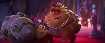 Movie still from “Under the Boardwalk” (2023), directed by David Soren – A character from a movie; Medium shot, Low angle