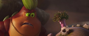 Movie still from “Under the Boardwalk” (2023), directed by David Soren – A man and a woman are talking to each other; Close Up shot, Over the shoulder angle