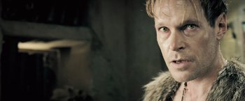 Movie still from “Underworld: Evolution” (2006), directed by Len Wiseman – A person wearing a fur coat; Close Up shot, High angle