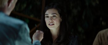 Movie still from “Upgrade” (2018), directed by Leigh Whannell – A person holding a pen; Close Up shot, Over the shoulder angle