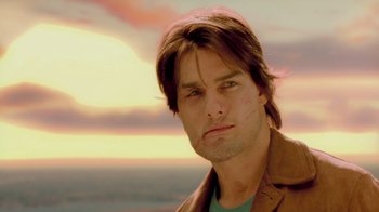 Movie still from “Vanilla Sky” (2001), directed by Cameron Crowe – A person wearing a jacket; Close Up shot, Low angle