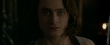 Movie still from “Victor Frankenstein” (2015), directed by Paul McGuigan – A person with long hair; Close Up shot, High angle