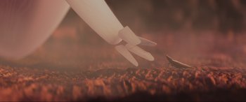 Movie still from “WALL·E” (2008), directed by Andrew Stanton – An image of an insect flying in the air; Extreme Close Up shot, Low angle