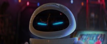 Movie still from “WALL·E” (2008), directed by Andrew Stanton – The eyes of an electronic device; Close Up shot, Low angle