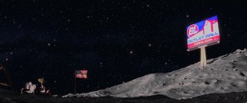 Movie still from “WALL·E” (2008), directed by Andrew Stanton – An american flag on the side of a hill; Extreme Wide shot, High angle