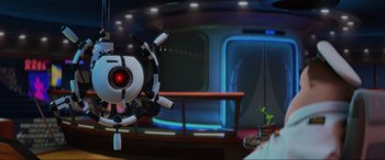 Movie still from “WALL·E” (2008), directed by Andrew Stanton – An image of an animated scene with a robot; Wide shot, Over the shoulder angle