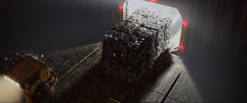 Movie still from “WALL·E” (2008), directed by Andrew Stanton – A large stack of plastic bags sitting on top of each other; Extreme Wide shot, Overhead angle