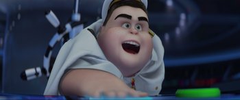 Movie still from “WALL·E” (2008), directed by Andrew Stanton – An image of an animated character smiling for the camera; Close Up shot, Low angle