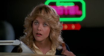 Movie still from “When Harry Met Sally...” (1989), directed by Rob Reiner – A person wearing a jacket; Close Up shot, Over the shoulder angle