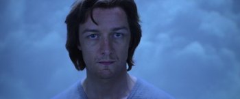 Movie still from “X-Men: Apocalypse” (2016), directed by Bryan Singer – A person with long brown hair; Close Up shot, Low angle