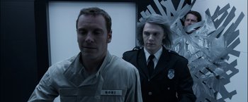 Movie still from “X-Men: Days of Future Past” (2014), directed by Bryan Singer – Close Up shot, Over the shoulder angle