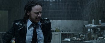 Movie still from “X-Men: Days of Future Past” (2014), directed by Bryan Singer – Medium shot, High angle