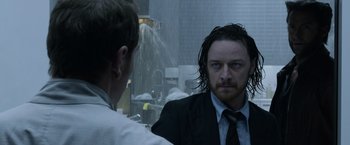 Movie still from “X-Men: Days of Future Past” (2014), directed by Bryan Singer – Close Up shot, Over the shoulder angle