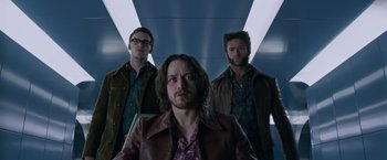 Movie still from “X-Men: Days of Future Past” (2014), directed by Bryan Singer – Medium shot, Low angle