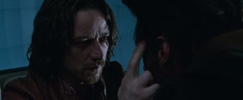 Movie still from “X-Men: Days of Future Past” (2014), directed by Bryan Singer – Close Up shot, Over the shoulder angle