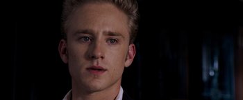 Movie still from “X-Men: The Last Stand” (2006), directed by Brett Ratner – A young man's face in the dark; Close Up shot, Over the shoulder angle