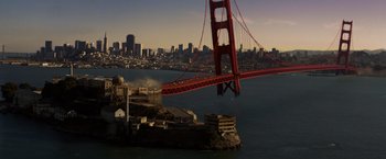 Movie still from “X-Men: The Last Stand” (2006), directed by Brett Ratner – Extreme Wide shot, High angle