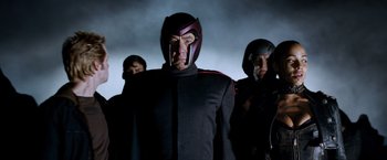 Movie still from “X-Men: The Last Stand” (2006), directed by Brett Ratner – Medium shot, Low angle