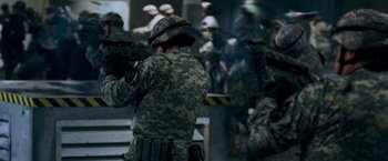 Movie still from “X-Men: The Last Stand” (2006), directed by Brett Ratner – Medium shot, Over the shoulder angle