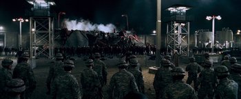 Movie still from “X-Men: The Last Stand” (2006), directed by Brett Ratner – Extreme Wide shot, High angle