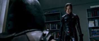 Movie still from “X-Men: The Last Stand” (2006), directed by Brett Ratner – Medium shot, Over the shoulder angle