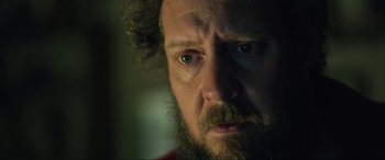 Movie still from “Yesterday” (2019), directed by Danny Boyle – A person with a beard; Close Up shot, Low angle