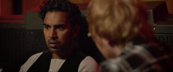 Movie still from “Yesterday” (2019), directed by Danny Boyle – A man looking at himself in the mirror; Close Up shot, Over the shoulder angle