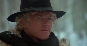 Movie still from “Butch and Sundance: The Early Days” (1979), directed by Richard Lester – A person wearing a hat; Close Up shot, Low angle