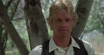 Movie still from “Butch and Sundance: The Early Days” (1979), directed by Richard Lester – A person wearing a shirt and tie; Close Up shot, Low angle